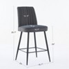 Iron feet Bar Chairs Set of 2 simple velvet grey bar chair applicable Bar counter kitchen restaurant - 3 of 4