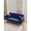 XINGHANZHENXUAN Velvet Convertible Sofa Bed, 3-Position Adjustable sofa for Small Living Rooms, Bedrooms, Office - 2 of 4