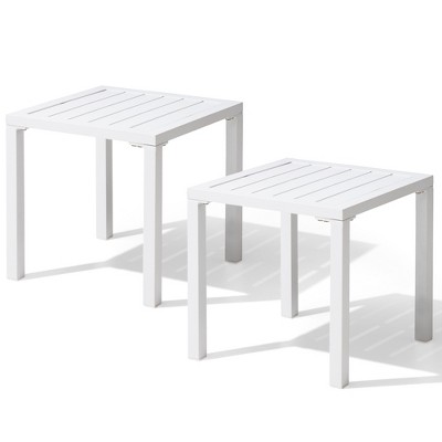 Pellebant Outdoor End Table Aluminum Square Patio Side Table