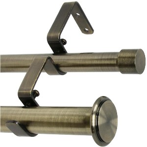 Urbanest Bouton Manhattan 1 inch 3-4 inch Double Drapery Curtain Window Rod Set - 1 of 4