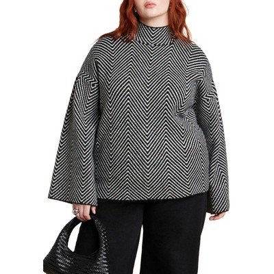 ELOQUII Chevron Intarsia Sweater