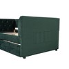 YOOCOZZ Twin Size Upholstered Daybed with Twin Trundle, Tufted Backrest and Armrests, Side Storage Pocket - 4 of 4