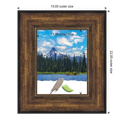 Antiqued Bronze and Black Polystyrene Rectangular Wall Frame