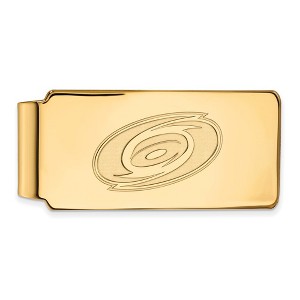 Black Bow Jewelry 14k Yellow Gold Carolina Hurricanes NHL Money Clip - 1 of 3