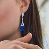 Ross-Simons 12.60 ct. t.w. Simulated Sapphire and .70 ct. t.w. CZ Drop Earrings in Sterling Silver - 3 of 4