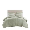 3-Piece Full/Queen Cotton Gauze Embroidered Quilt Set,Sage - 2 of 4