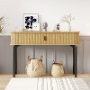 Coucheta 47" Fluted Console Table - Wooden Narrow Design with Drawers, Sliding Door & Storage for Behind Couch, Available in Finishes - 4 of 4