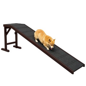 Dog Ramp Foldable with Non-slip Carpet Top Platform - 1 of 4