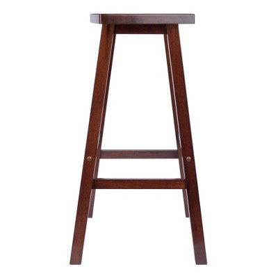 Walnut 29" Backless Saddle Style Bar Stool