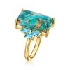 Ross-Simons Turquoise Ring With 0.60 ct. t.w. Swiss Blue Topaz in 18kt Gold Over Sterling - 3 of 4