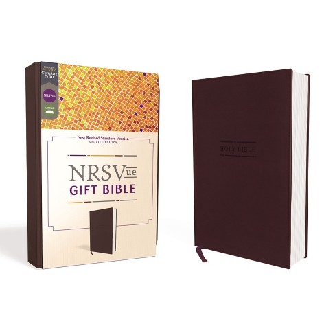 Nrsvue, Gift Bible, Leathersoft, Burgundy, Comfort Print - by  Zondervan (Leather Bound) - image 1 of 1