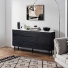 LuxenHome Black Manufactured Wood 58.5-Inch Wide 2-Door 3-Drawer Sideboard Cabinet with Laminated Marble Top - 4 of 4