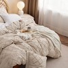 Bedsure | Solid Minimalist Embroidery Duvet Cover Set Cozy and Stylish Bedding Set - 3 of 4