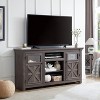 Gulches Gray TV Stand Entertainment Center Fits TVs up to 65 in with 2 Doors 3 Adjustable Shelves 6 Cable Cutouts - 3 of 4