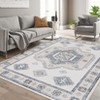 Boho Vintage Floral Printed Area Rug Low Pile Washable Stain Resistant Non Shedding Floor Mat with Non Slip Backing - 4 of 4