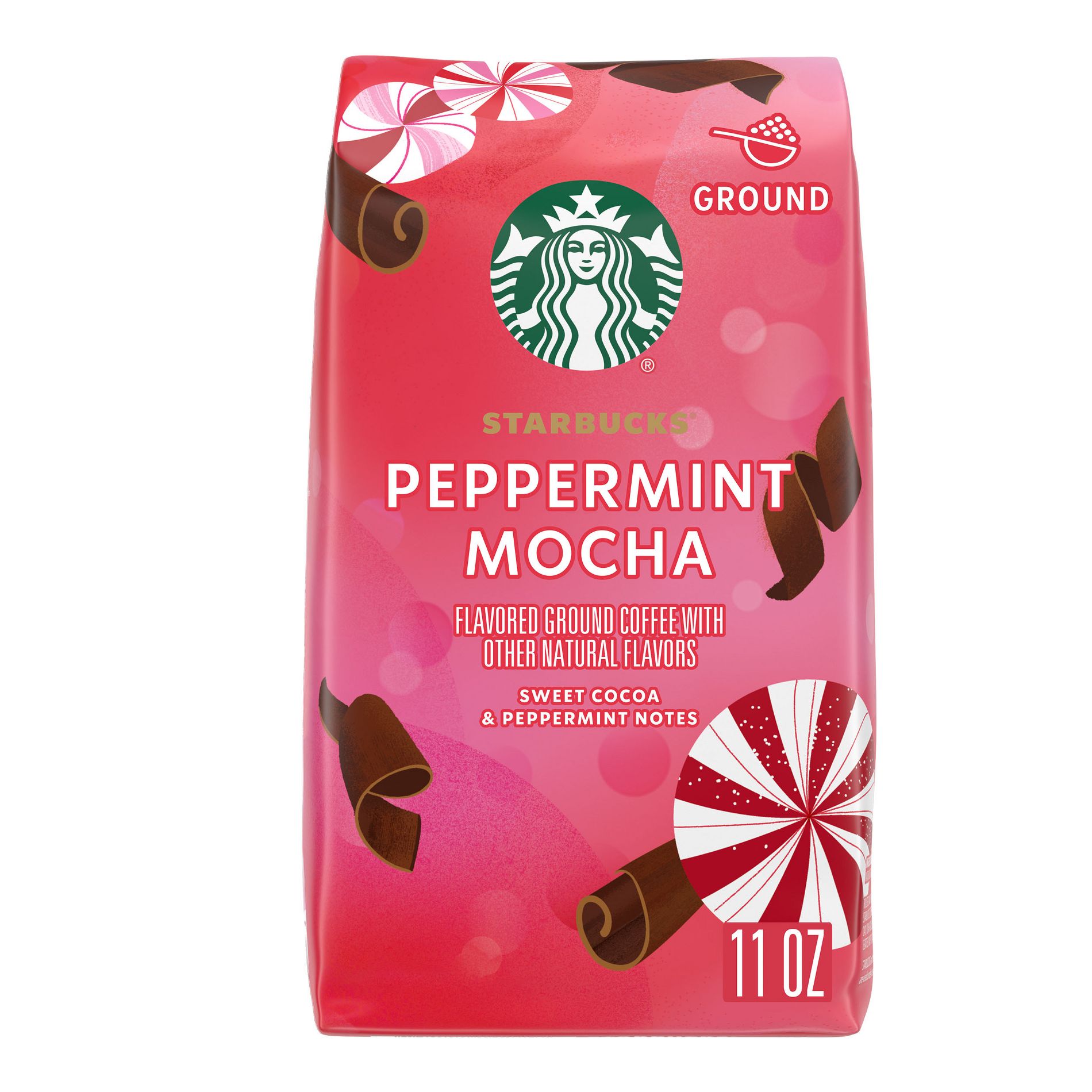 Starbucks Peppermint Mocha Flavored Light Roast Ground Coffee - 11oz