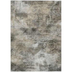Beige Taupe And Gray Abstract Washable Indoor Outdoor Area Rug - 1 of 4