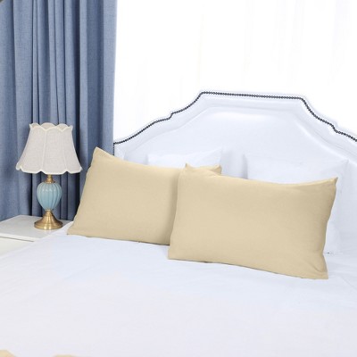 2 Pcs Standard 20"x26" 1800 Microfiber Soft Pillowcase Khaki  - PiccoCasa