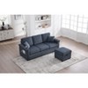 Mocamel Corduroy L-Shaped Sofa Pull-Out Storage Ottoman Pillows 3-Seat USB Charging Cup Holder Convertible Design Living Room Apartment - 2 of 4