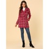 INSPIRE CHIC Women's Shawl Collar Check Belted Wrap Plaid Coat with Pockets - 3 of 4