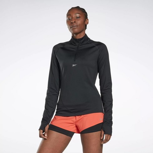 Reebok Running Quarter Zip Sweatshirt Womens S Night Black