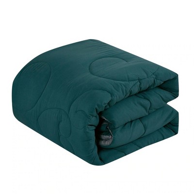 Home Mart Goods Queen Size 9 Piece Bed-in-a-Bag Teal Green Floral Solid Soft Bedding Comforter Set — фото 7