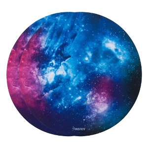 Insten 2 Pack Nebula Galaxy Mouse Pad Round, Non Slip Rubber Base, Smooth Surface Mat, For Home Office Gaming, Blue Purple - 1 of 4