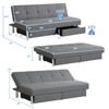 Tangkula 3-Seat Adjustable Sofa Bed Long Sofa with 2 Drawer with 3 Adjustable Angles - 3 of 4