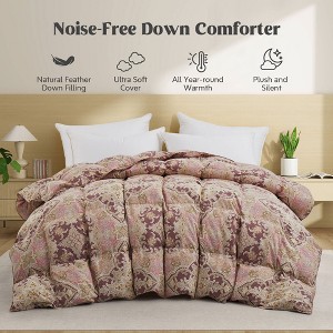 Peace Nest Ultra Soft Noiseless Down Comforter, Natural All Season Duvet Insert - 1 of 4