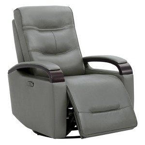 Spruce & Spring Leather Power Recliner Swivel Glider Rocker with Power Headrest - 1 of 4