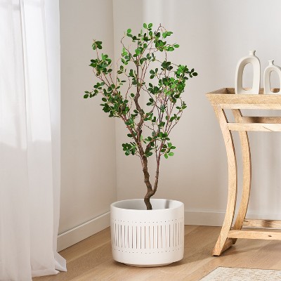 NicBex Artificial Tree Faux Plants 4FT Artificial Milan Leaf Bonsai Indoor with Natural Wood Trunk, Room Decor for Home, Foyer