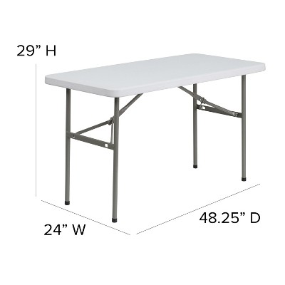 Granite White 4-Foot Rectangular Plastic Folding Table