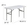 Emma and Oliver 4-Foot Granite White Plastic Folding Table - Banquet / Event Folding Table - image 4 of 4