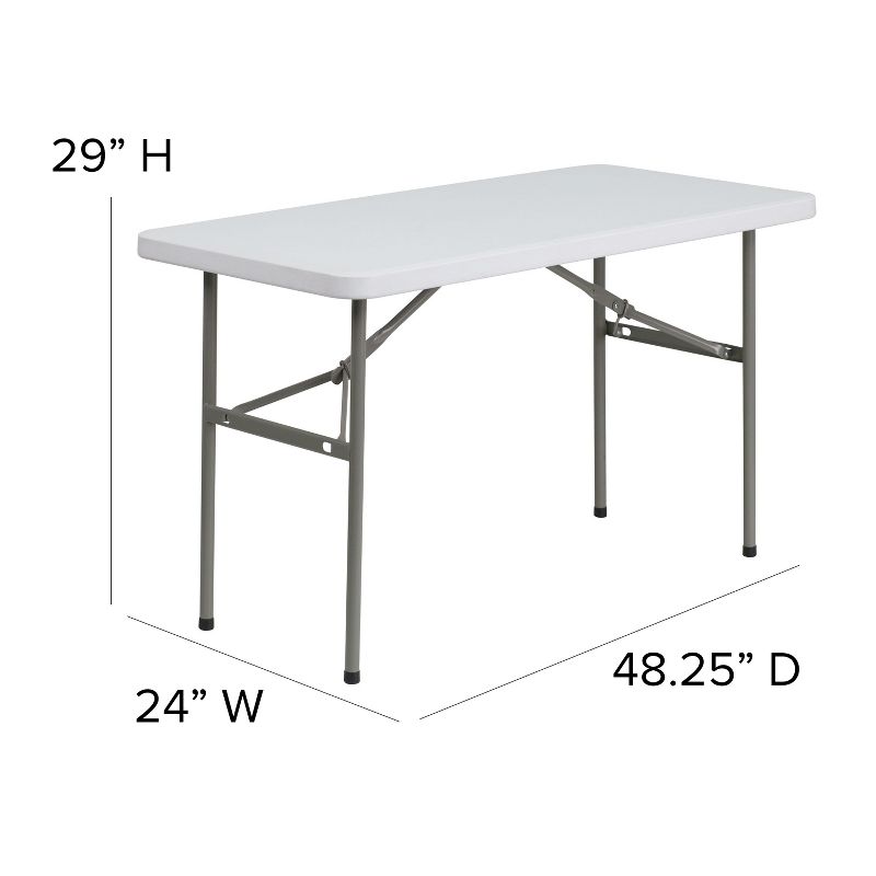 Flash Furniture 4-Foot Granite White Plastic Folding Table, 5 of 12