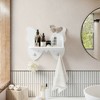Butterfly Shaped 2 Tier Wall Shelves with Hooks, Small Floating Shelves,Butterfly Wall Decor, Nursery Book Shelves for Bedroom, Living Room，White - 2 of 4