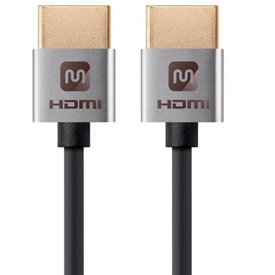 Monoprice High Speed HDMI Cable - 3 Feet - Silver, 4K@24Hz, 10.2Gbps, 36AWG, YUV, 4:2:0 - Ultra Slim Series