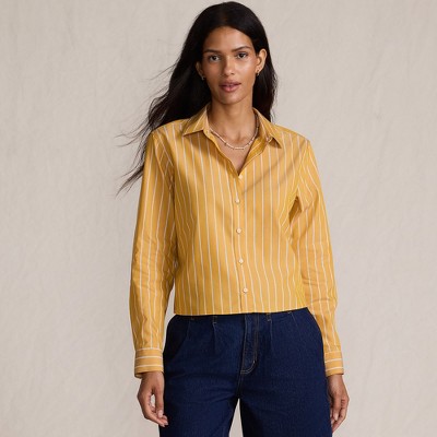 Lands' End Women's No Iron Boxy Cropped Shirt