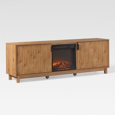 Saracina Home Modern Fluted Electric Fireplace TV Stand for TVs up to 75"