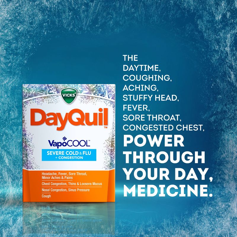 Vicks DayQuil &#38; NyQuil Severe VapoCOOL Cold &#38; Flu Medicine Caplets - 24ct, 5 of 8
