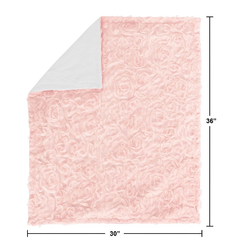 Sweet Jojo Designs Girl Baby Swaddle Blanket Rose Solid Pink, 4 of 6