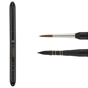 Borciani Bonazzi IL DOPPIO Double-Sided 2-in-1 Mini Watercolor Travel Brush, Size 1 - Portable Paintbrush for Urban Sketching, Synthetic Kolinsky & - 1 of 4