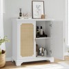 Lirago Sideboard Buffet Storage Liquor Cabinet with Rattan Doors Kitchen Storage Cabinet Decorative Storage Cabinets Accent Cabinet with Doors - 3 of 4
