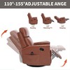 Red Genuine Leather Heat Massage Manual Recliner Chair with Rocker and Swivel for Living Room - 4 of 4