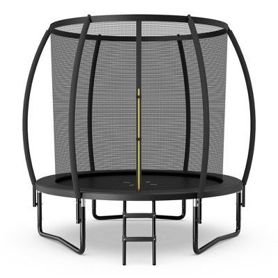 Costway 10FT Recreational Trampoline w/ Ladder Enclosure Net Safety Pad Outdoor Blue/Black/Orange
