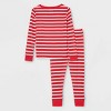 Toddler Striped 100% Cotton Tight Fit Matching Family Pajama Set - Red - image 2 of 3