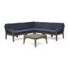 Christopher Knight Home Grenada Outdoor Acacia Wood 5 Seater Sectional Sofa Chat Set with Cushions - 2 of 4