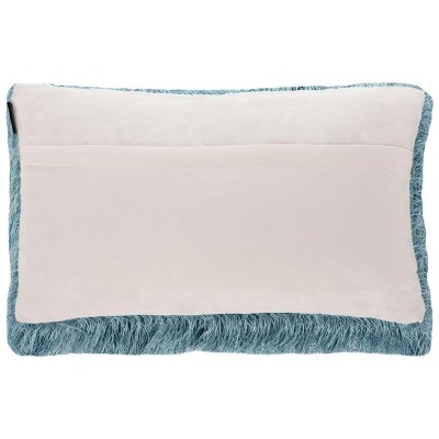 Blue Shag Rectangular Outdoor Accent Pillow with Zipper