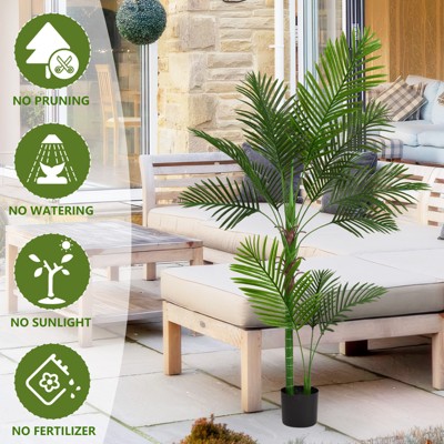 MAYEERTY Simluated Black Plant Pot Outdoor Living Room Decoration Artificial Tree,63in,1pcs/set