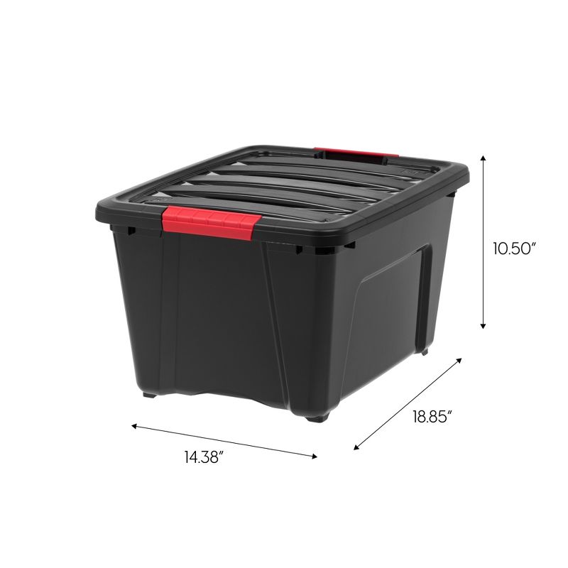 IRIS USA Plastic Storage Bins with Lids and Secure Latching Buckles, 5 of 8