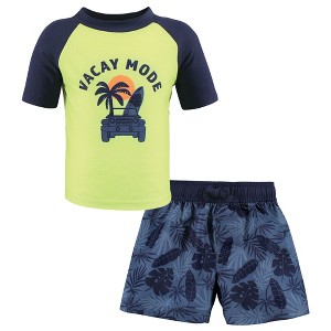 Hudson Baby Boys Swim Rashguard Set, Vacay Mode - 1 of 4